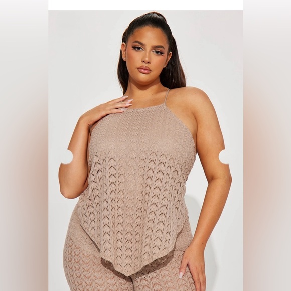 Fashion Nova Mocha Halter Jumpsuit 2X - Picture 3 of 4